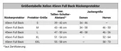 Xelion 4Sevn Full Back Back Protector 7 Xelion 4Sevn Full Back Back Protector -Textile Clothing Popular Shop 21.5b.b1.218858Xelion4SevnRueckenprotektorGroessentabelle